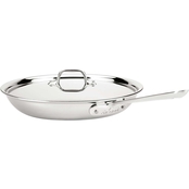 All-Clad D3 Stainless Steel 3 Ply Bonded Cookware Fry Pan with lid 12 in.