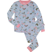 Sleep On It Girls Tight Fit Butterfly Pajama 2 pc. Set