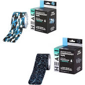 Heali Blue Camo and Splatter Kinesiology Tapes Infused with Magnesium and Menthol