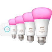 Philips Hue White and Color Ambiance A19 Bluetooth 75W Smart LED Starter Kit
