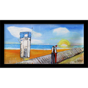 Courtside Market Lagune Beach Lifeguard 10x20 Acrylic Framed Wall Art