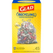 Glad Recycling Tall Drawstring Kitchen Clear Trash Bags 13 gal., 45 ct.