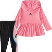 Adidas Infant Girls Hooded Melange Top and Tights 2 pc. Set