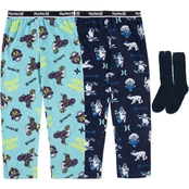 Hurley Boys Sleep Pants and Fuzzy Socks Set