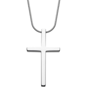 INOX Tungsten Carbide Cross Pendant with Steel Snake Chain
