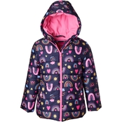 Wippette Little Girls Rainbows and Hearts Printed Puffer Jacket