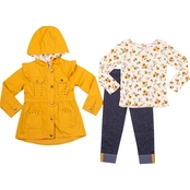 Little Lass Infant Girls Mustard Jacket 3 pc. Set