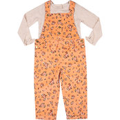 Little Lass Infant Girls Dusty Coral Overalls 2 pc. Set