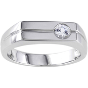 Sofia B. Sterling Silver 1/3 CTW White Sapphire Men's Ring