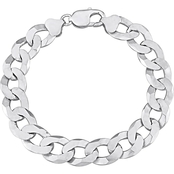 Sofia B. Sterling Silver 12.5mm Flat Curb Chain Bracelet