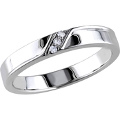 Sofia B. Sterling Silver Diamond Accent 3 Stone Ring