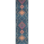 Nourison Passion PSN44 Navy 2 ft. 2 in. x 7 ft. 6 in. Tribal Rug