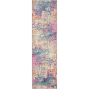 Nourison Passion PSN36 Ivory/Multi 2 ft. 2 in. x 7 ft. 6 in. Abstract Rug