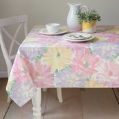 Benson Mills Amerie Fabric Printed Tablecloth Pastel 60 in. x 104 in.