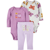Carter's Infant Girls Butterfly Bodysuit and Pants 3 pc. Set