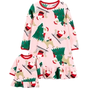 Carter's Toddler Girls Christmas Matching Nightgown and Doll Nightgown Set