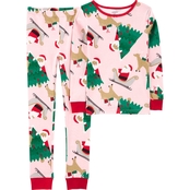 Carter's Little Girls Christmas 100% Snug Fit Cotton Pajama 2 pc. Set
