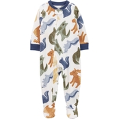 Carter's Toddler Boys Animal Fleece One Piece Footie Pajamas
