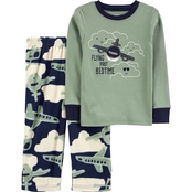 Carter's Toddler Boys Airplane Cotton and Fleece Pajama 2 pc. Set