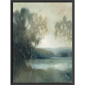 Inkstry Early Lake Framed Canvas Giclee Wall Art