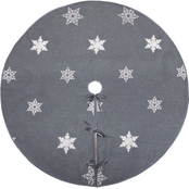 Manor Luxe Glisten Snowflake Embroidered Christmas Tree Skirt