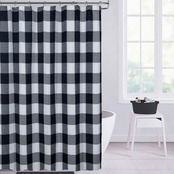 Dainty Home Imperial 100% Cotton Waffle Weaved Checkered Shower Curtain