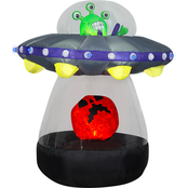 National Tree Company 72 in. Halloween Inflatable Animated Alien Spacecraft