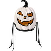 National Tree Company 15 in. Pre-Lit Ghost Pumpkin in Stand