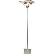 Dale Tiffany 72 in. Mack Rose Tiffany Torchiere Floor Lamp