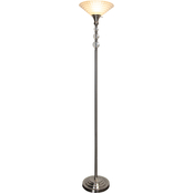 Dale Tiffany Alaris 72 in. Orb Glass Polished Nickel Torchiere Floor Lamp