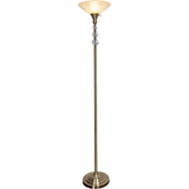 Dale Tiffany Alaris 72 in. Orb Glass Antique Brass Torchiere Floor Lamp