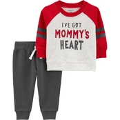 Carter's Infant Boys 2 pc. Mommy's Heart Sweatshirt and Pants Set