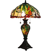 Dale Tiffany Coral Seashells 26 in. Table Lamp with Night Light