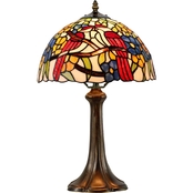 Dale Tiffany Lovebirds Floral 19 in. Tiffany Table Lamp