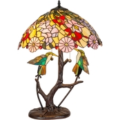 Dale Tiffany Perched Hummingbirds 26 in. Table Lamp