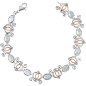Disney Enchanted 14K Gold Over Silver Diamond & Created Opal Cinderella Bracelet