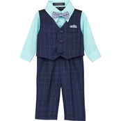 Andrew Fezza Infant Boys Vest, Pants, Shirt and Bowtie/Hanky 4 pc. Set