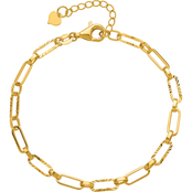 24K Pure Gold 24K Yellow Gold Paperclip Link Bracelet