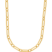 24K Pure Gold Paper Clip Link 18 in. Necklace