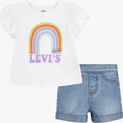 Levi's Toddler Girls Rainbow Tee and Shorts 2 pc. Set
