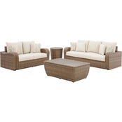 Signature Design by Ashley Sandy Bloom 4 pc. Set: Sofa, Loveseat, Coffee, End Table