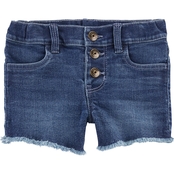 OshKosh B'gosh Toddler Girls Button Front Blue Denim Shorts
