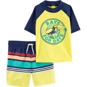 Carter's Toddler Boys Rashguard Top and Shorts 2 pc. Set