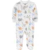 Carter's Infant Boys Animals Two Way Zip Footie Sleep and Play
