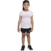Adidas Toddler Girls Graphic Tee and Mesh Shorts Set