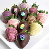 Deli Direct Lillie & Pearl Spring Belgian Chocolate Covered Strawberries, 12 pc.