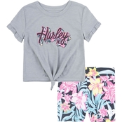 Hurley Toddler Girls Logo Tee and Biker Shorts 2 pc. Set