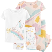 Carter's Toddler Girls Unicorn 100% Snug Fit Cotton PJs 4 pc. Set