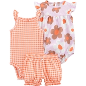 Carter's Infant Girls Orange Floral 3 pc. Set