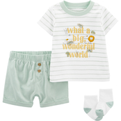 Carter's Infant Boys Little Shorts, Tee and Socks 3 pc. Set